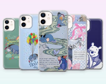 Schattig Eeyore-telefoonhoesje Winnie Pooh Cartoon Cover voor iPhone 17, 16, 15, 14, 13, 12, Samsung S26, S25, S24, S23, A16, A56, Pixel 10, 9Pro