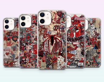 Cover per telefono Spider-Man Peter Parker con ragnatela per iPhone 17, 16, 15, 14, 13, 12, Samsung S26, S25, S24, S23, A16, A56, Pixel 10, 9 Pro