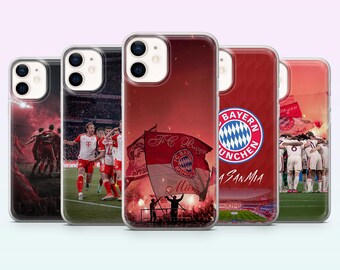 FC Bayern München voetbalhoesje Bayern München voetbalcover voor iPhone 17, 16, 15, 14, 13, 12, Samsung S26, S25, S24, S23, A16, A56, Pixel 10, 9Pro