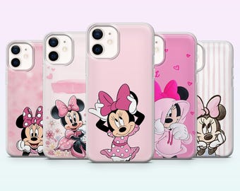 Minnie Mouse-telefoonhoesje kawaii Disney-hoes voor iPhone 17, 16, 15, 14, 13, 12, Samsung S26, S25, S24, S23, A16, A56, Pixel 10, 9Pro