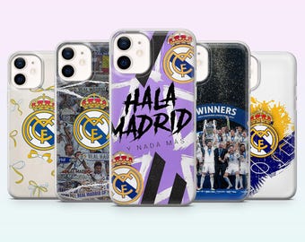 Funda de teléfono del Real Madrid con diseño Halal de fútbol para iPhone 17, 16, 15, 14, 13, 12, Samsung S26, S25, S24, S23, A16, A56, Pixel 10, 9Pro