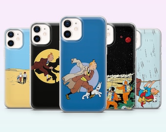 Kuifje Telefoonhoesje Adventure Comic Cover voor iPhone 17, 16, 15, 14, 13, 12, Samsung S26, S25, S24, S23, A16, A56, Pixel 10, 9Pro