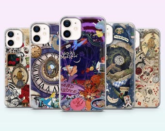 Funda para teléfono con diseño de Alicia en el Mundo de las Maravillas, portada de libro de fantasía para iPhone 17, 16, 15, 14, 13, 12, Samsung S26, S25, S24, S23, A16, A56, Pixel 10, 9Pro