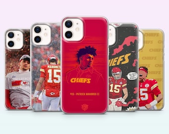 Patrick Mahomes telefoonhoesje NFL Kansas City Chiefs Cover voor iPhone 17, 16, 15, 14, 13, 12, Samsung S26, S25, S24, S23, A16, A56, Pixel 10, 9