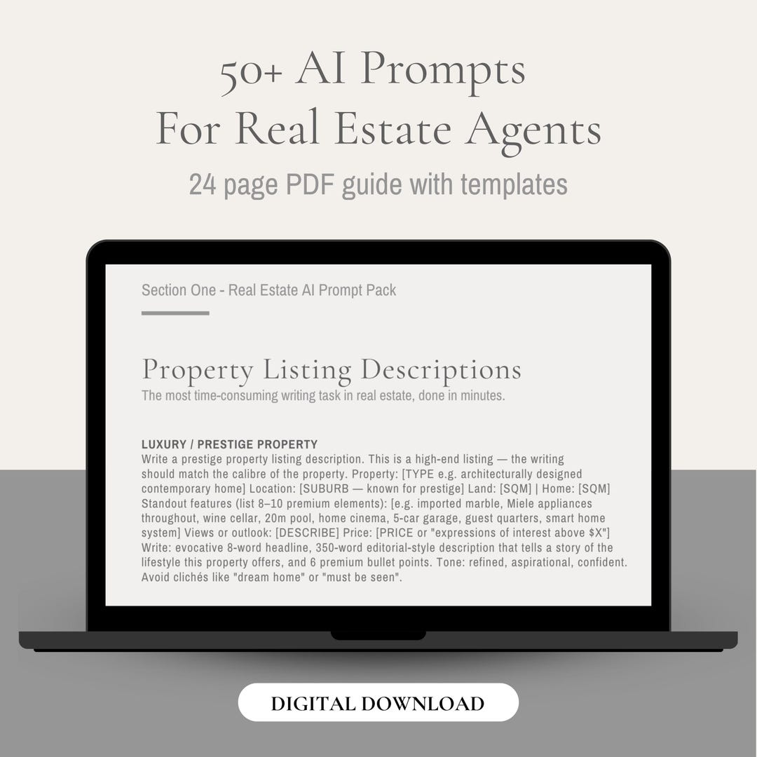 Prompt Realtor Real Estate Agent AI Prompts Pack | Chatgpt, Social Media, Marketing ...