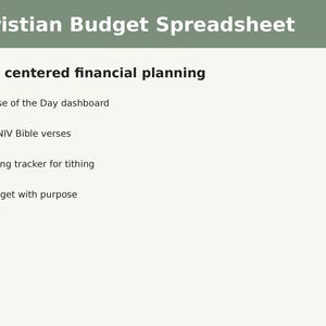 Christian Budget Spreadsheet, Faith-Based Financial Planning (Digital Download)