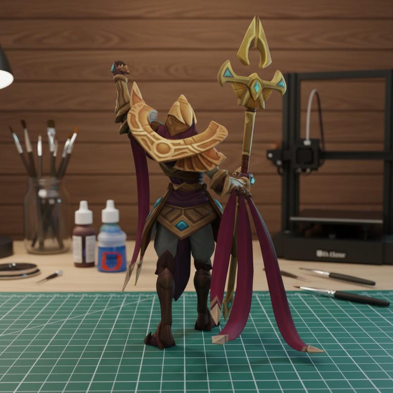 Azir Figure, League of Legends Statue, Hand Painted Fantasy Emperor ...