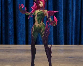 League of Legends Zyra Figure, Hand Painted LoL Champion Statue, 3D Printed Gamer Desk Decor, Custom Fantasy Collectible
