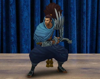 Yasuo Figure, League of Legends Figurine, Hand Painted Yasuo Statue, LOL Collectible, Samurai Resin Figure, Gaming Desk Decor