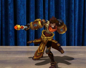 Wukong Figure, League of Legends Figurine, Hand Painted Wukong Statue, LOL Collectible, Monkey King Resin Figure, Gaming Desk Decor