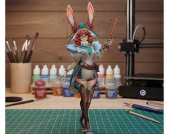 Aurora Figure, League of Legends Statue, Hand Painted Fantasy Mage Figurine, Gamer Desk Decor, Collectible Display