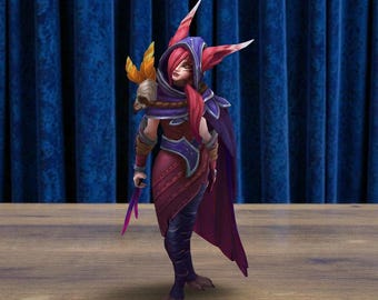 Xayah Figure, League of Legends Figurine, Hand Painted Xayah Statue, LOL Collectible, Resin Miniature, Gaming Desk Decor