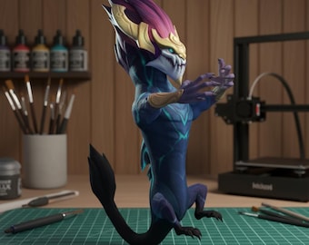 Figura de Aurelion Sol, estatua de dragón de League of Legends, coleccionable de fantasía pintado a mano, decoración de escritorio para gamers, modelo de resina.
