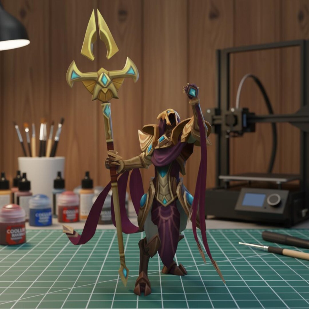 Azir Figure, League of Legends Statue, Hand Painted Fantasy Emperor ...