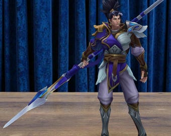 Xin Zhao Figure, League of Legends Figurine, Hand Painted Xin Zhao Statue, LOL Collectible, Spear Warrior Resin Figure, Gaming Desk Decor