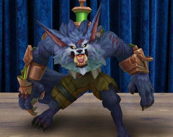 Warwick Figure, League of Legends Figurine, Hand Painted Warwick Statue, LOL Collectible, Gaming Desk Decor, Resin Miniature