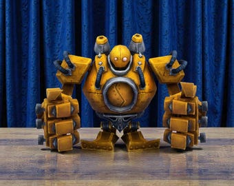 Blitzcrank Figurine, League of Legends Statue, Hand Painted Robot Figure, Gaming Desk Decor, LoL Collectible Model