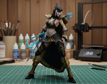 Ashe Figure, League of Legends Statue, Hand Painted Gaming Figurine, Fantasy Archer Collectible, Desk Decor
