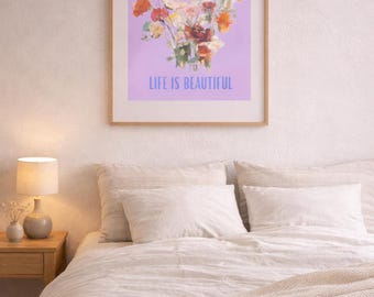 Try and Error Beautiful Life– flower Wall Art – Mindful Living Decor – Digital Download Poster – Minimalist Print Mother’s Day