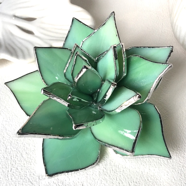 Stained Glass Succulent, Wedding Favor, Succulent Rosettes, Glass  Flower 5 "