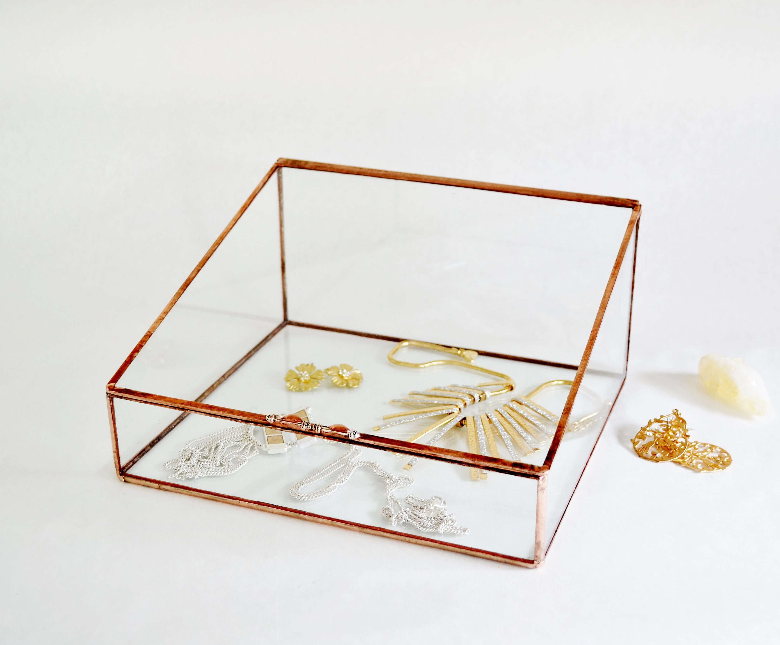 Glass Box 10 x 9 Large Glass Display Box Clear Etsy