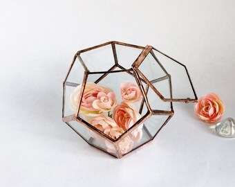 Geometric Glass Planter Terrarium, Handmade Glass Terrarium, Stained Glass, Modern Terrarium for Indoor Gardening