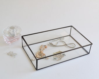 RESERVED Glass Box, Glass Display Box, Glass Jewelry Box, Wedding Display Box, Clear Glass Jewelry Box. Made To Order