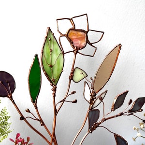 Wildflowers Meadow Flower Bouquet. Stained Glass Spring Flowers. Garden Flowers Plant Stake. Garden Stake. Home Decor.