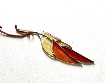 Glass Feather Stained Glass Suncatcher by jacquiesummer