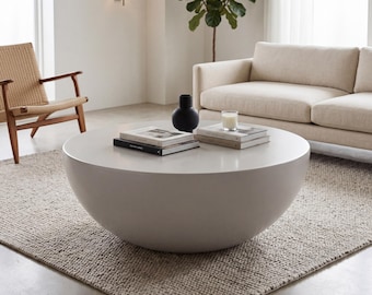 Luna Fiberglass Coffee Table - 001, 40'' Dia. x 15''