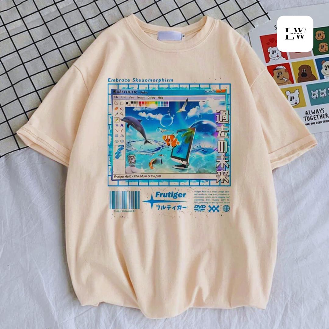 Maglietta grafica da uomo Y2k Grunge Streetwear Shirt Emo