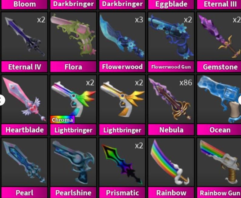 Lightpringer Colours Murder Mystery 2 MM2 Box | Guaranteed 10 Random Godlys - Etsy