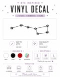 BTS Inspired Big Dipper Vinyl Decal | 7 Stars, 7 Members Fan Merch (Car, Laptop, Bottle)