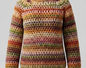 The Cloud-Soft Cluster Sweater - Easy Top-Down Round Yoke Pullover - Sizes XS-5XL - PDF Digital Download by LittelYarnLabStore