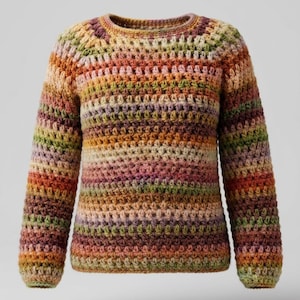 The Cloud-Soft Cluster Sweater - Easy Top-Down Round Yoke Pullover - Sizes XS-5XL - PDF Digital Download by LittelYarnLabStore