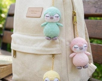 Mini Pastel Penguin Bag Charm Pattern | Amigurumi Crochet PDF by LittelYarnLabStore