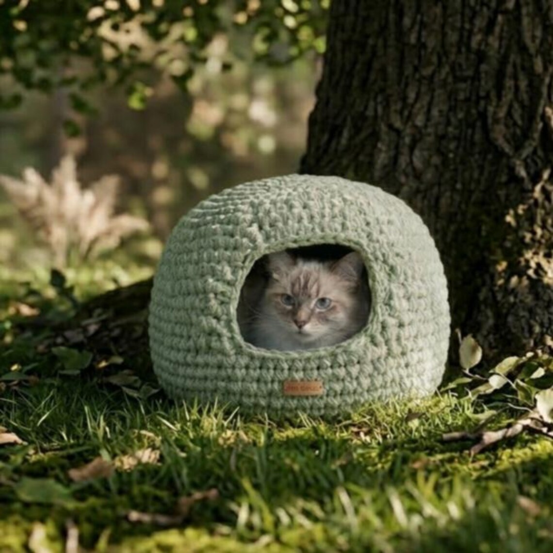 Crochet Cat Cave Pattern, Chunky Cat House PDF, Easy Crochet Pet Bed ...
