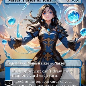 Narset, Parter of Veils MTG Card Handmade Commander Land Edh Magic