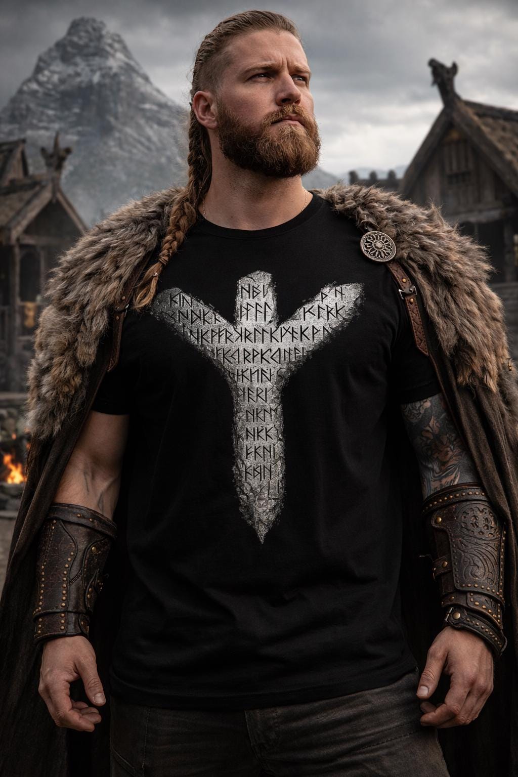 Gotico Vichingo Maglietta Walhalla Odin Rune Bianco Metallo Gotico Vichingo Maglietta Walhalla Odin Rune Bianco Metallo
