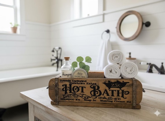 Vintage Brick Mold | Centerpiece | Rustic Farmhouse Decor | Reclaimed Wood Organizer | Laser Engraved