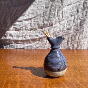 Vintage Handmade Studio Pottery Ceramic Oil Lamp