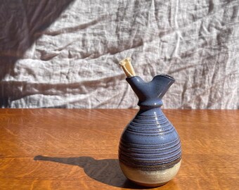 Vintage Handmade Studio Pottery Ceramic Oil Lamp