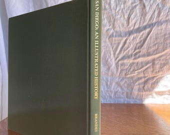 Vintage San Diego Book: Illustrated History Hardcover, Olive Green Cloth