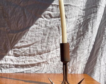 Authentic Vintage Treble Gaff Hook | Upcycled Nautical Taper Candlestick