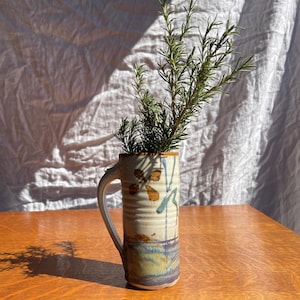 Vintage Studio Pottery Mug | Handmade Tall Stoneware Coffee Mug