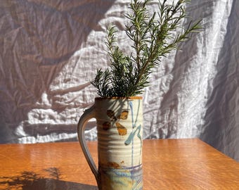 Vintage Studio Pottery Mug | Handmade Tall Stoneware Coffee Mug