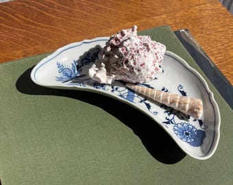 Vintage Blue Danube Blue Crescent Dish