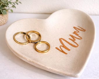 Heart Trinket Dish | Ceramic Ring Holder for Mum, Mother’s Day Keepsake, Gift for Mum, Make mums day
