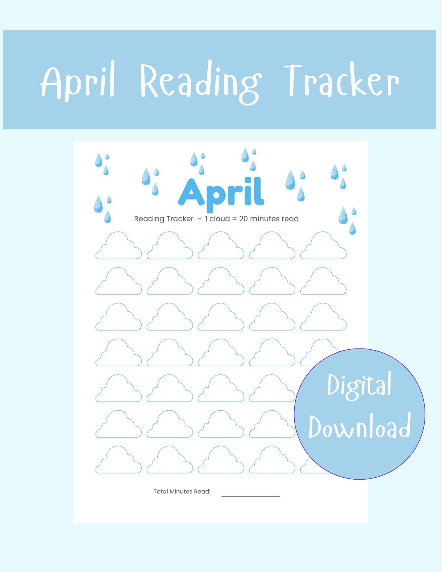 April Monthly Reading Log Printable for Kids – Spring Reading Tracker ...