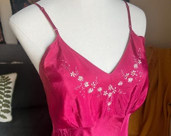 Vintage 1940s Red Slip Gown
